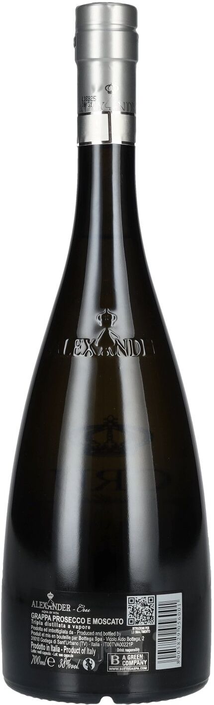 Bottega Alexander Aqva Di Vita Grappa Cru Prosecco & Moscato 38% Vol. 0,7l