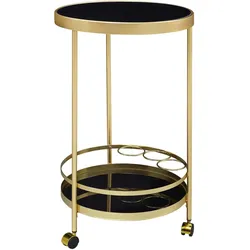 Servierwagen "WL6.000" Ø ca. 45 cm, schwarz/gold