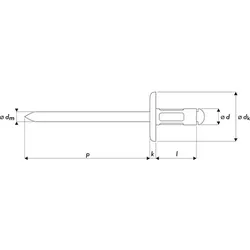 Q-Multigrip Mehrbereichsblindniet Alu/Stahl Großkopf 4.8 X 17 X 14