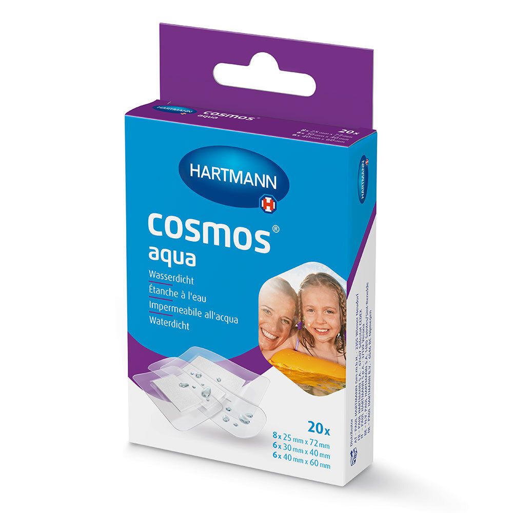 Cosmos aqua Pflasterstrips 3 Größen 20 St Pflaster