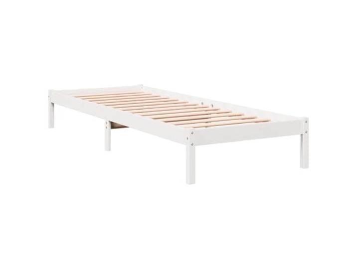 KTHLBRH Extra langes Bett, weiß, 100 x 210 cm, Kiefer Massivholz, Lattenrost inklusive, stabiler Rahmen, ohne Matratze