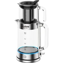 SCHÄFER 2in1 Glas Teekocher 2,6l - silber