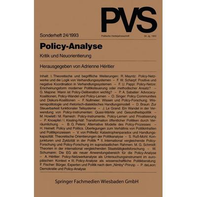 Policy-Analyse, Taschenbuch von , VS Verlag für Sozialwissenschaften, 978-3-531-12470-4