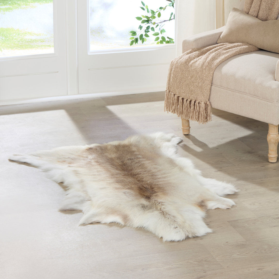 Fairmont Park Novelty 120 cm x 110 cm Sheepskin Area Rug Brown 120cm W X 110cm L