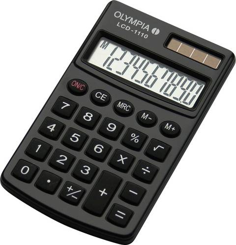 Olympia LCD 1110 Taschenrechner Schwarz Display (Stellen): 10solarbetrieben, batteriebetrieben (B x H x T) 70 x 10 x 117mm