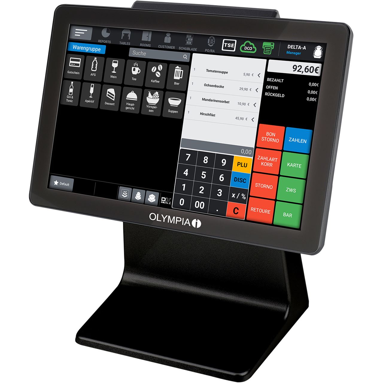 Olympia Registrierkasse TS10 +Scanner schwarz