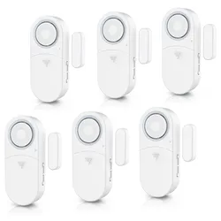 Bearware 6x Fensteralarm 120 dB, Tür- & Fenster-Sensor, Einbruchschutz, Alarmanlage, mit Batterien