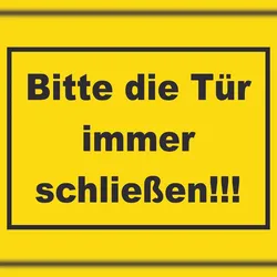 HB-Druck Schild Bitte die Tür immer schließen gelb-schwarz A6 (105x148mm)