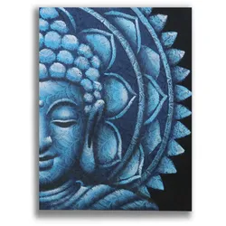 Blue Half Buddha Mandala 60x80cm