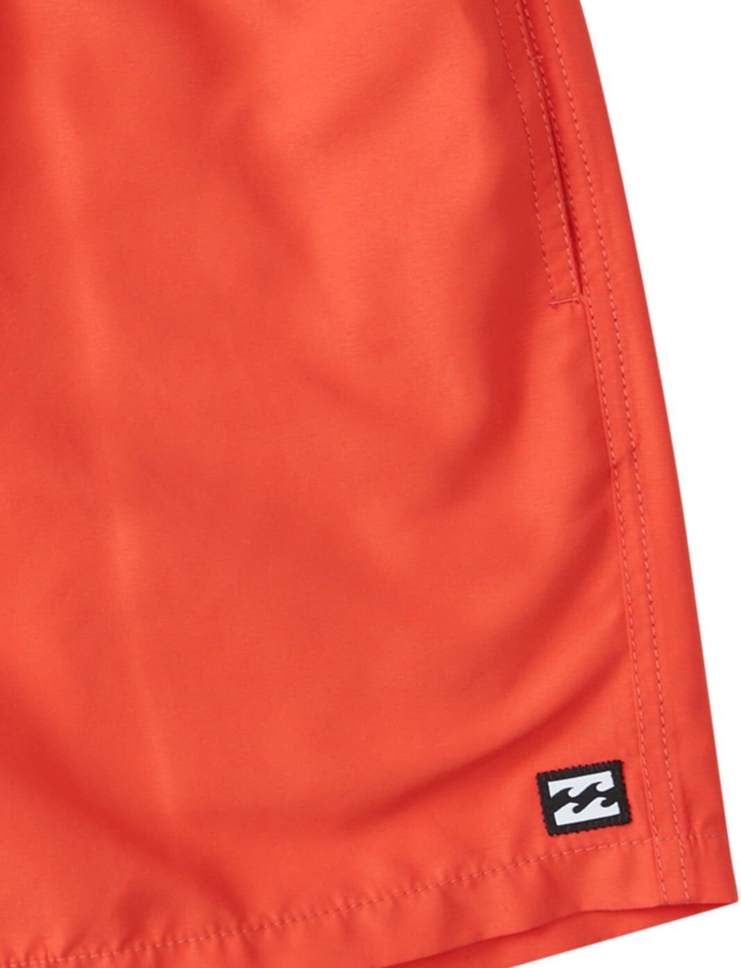 Badeshorts BILLABONG "All Day Layback", Jungen, Gr. 14, rot (rot hot), Obermaterial:100% Polyester., Badehosen Badeshorts rot hot 14