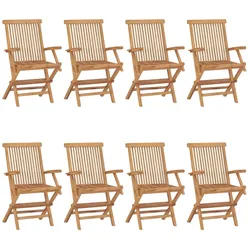 vidaXL 8x Teak Massiv Gartenstuhl Klappbar Holzstuhl Klappstuhl Stuhl Stühle Gartenstühle Gartenmöbel Gartensessel Terrasse Garten Balkon