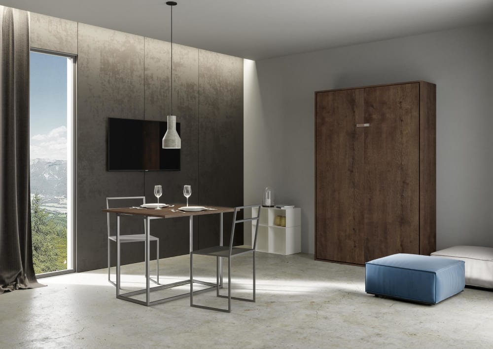 Itamoby Cama abatible 140 vertical effecto madeira nogal
