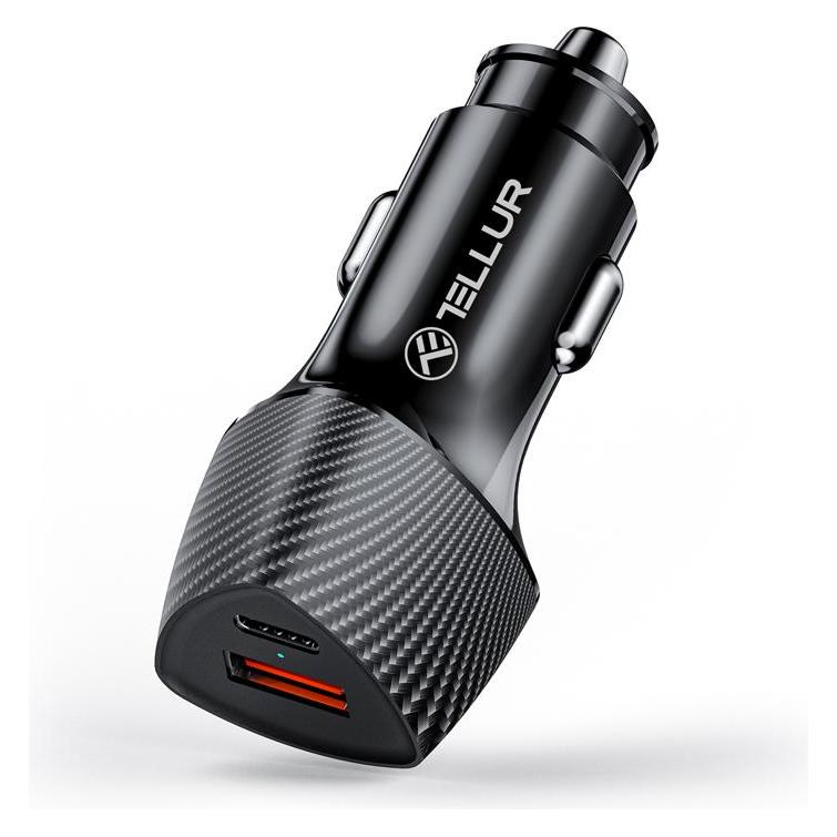 Tellur FCC10 car charger 38W, 6A (PD20W + QC3.0) black (TLL151291)