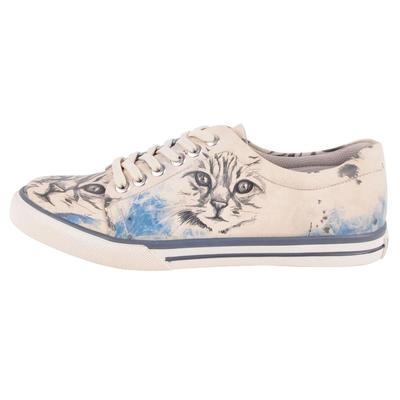 Sneaker DOGO "Classic Schnürsneaker Deepness Damen Sneaker", Damen, Gr. 39, Normalschaft, bunt (natur), Lederimitat, Schuhe Sneaker, Handgefertigt