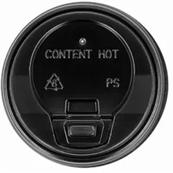 Großer Deckel für 360/480ml 9cm Becher Schwarz PS 100un