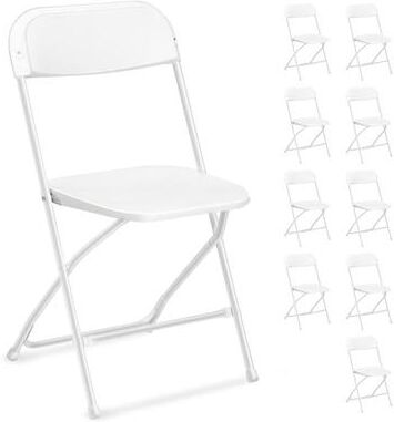 Plastic Folding Party Conversation Exhibition Dining Chair Set (Set of 10)