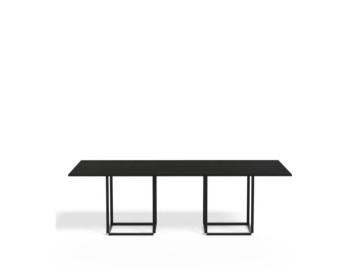 New Works Florence Esstisch rechteckig black ash, Schwarzes Gestell