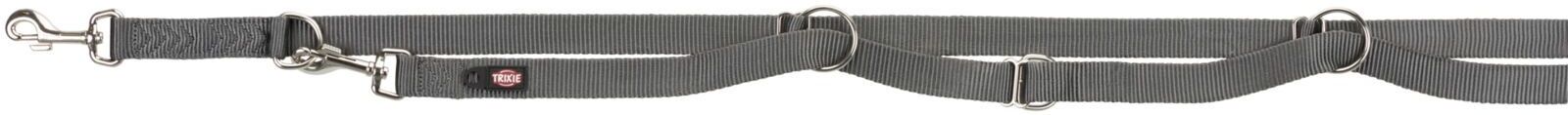 TRIXIE Premium V-Leine, M–L: 2,00 m / 20 mm, grafit