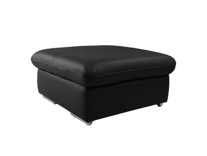 Polsterhocker Doug Echtleder 86 x 46 x 86cm Schwarz/Schwarz