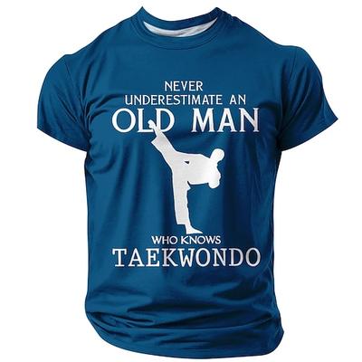 Herren Taekwondo Grafik T-Shirt - Unterschätze nie einen alten Mann der Taekwondo kennt Kurzarm T-Shirt