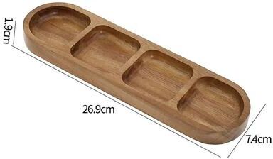 Uplift Picks Mini Bamboo Tray Coaster Wood Saucer For Coffee Cups And Flower Pots 4 Grids
