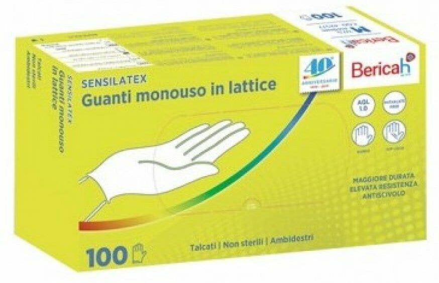 Guanto Monouso Sensilatex In Lattice Talcato Aql 1,0 Taglia S 100 Pezzi