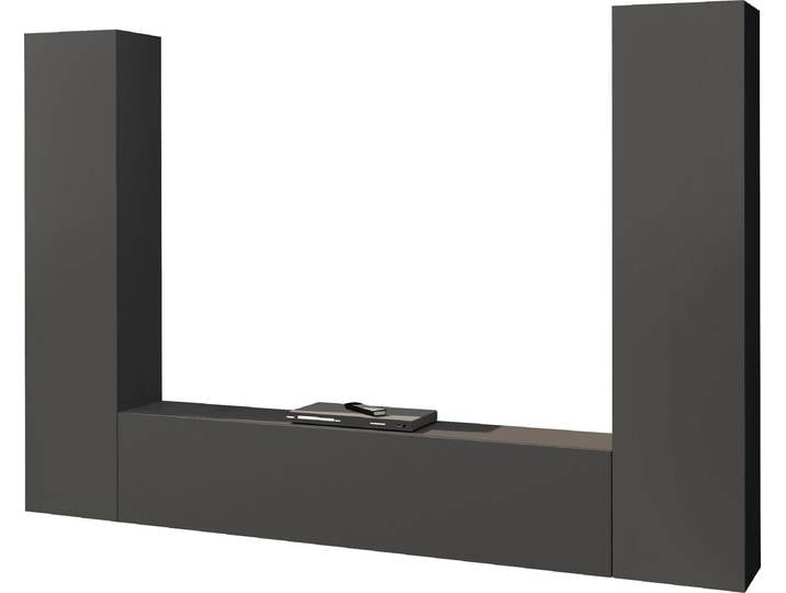 Wohnwand, Spanplatte, Anthrazit 260×180×30 cm, Kastenmöbel-Set, Modern, INOSIGN