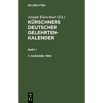 1950, Gebundene Ausgabe von , De Gruyter, 978-3-11-242065-2