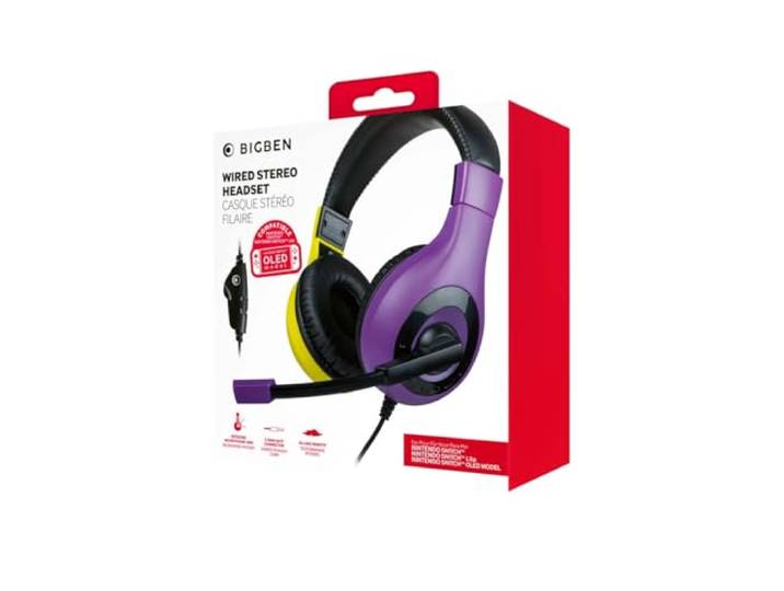 BigBen Interactive Stereo Gaming Headset V1 - Paars + Geel (Switch)