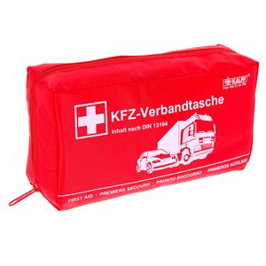 Kalff Erste-Hilfe-Tasche Kompakt, nach DIN 13164 gefüllt, rot, für KFZ