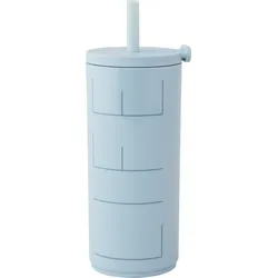 Design Letters Life Reisebecher 500 ml himmelblau mit Strohhalm