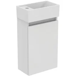 Ideal Standard Eurovit Plus Möbel-Handwaschbecken-Paket R0570WG Hochglanz weiß lackiert, 37x21x67cm, Hahnloch links