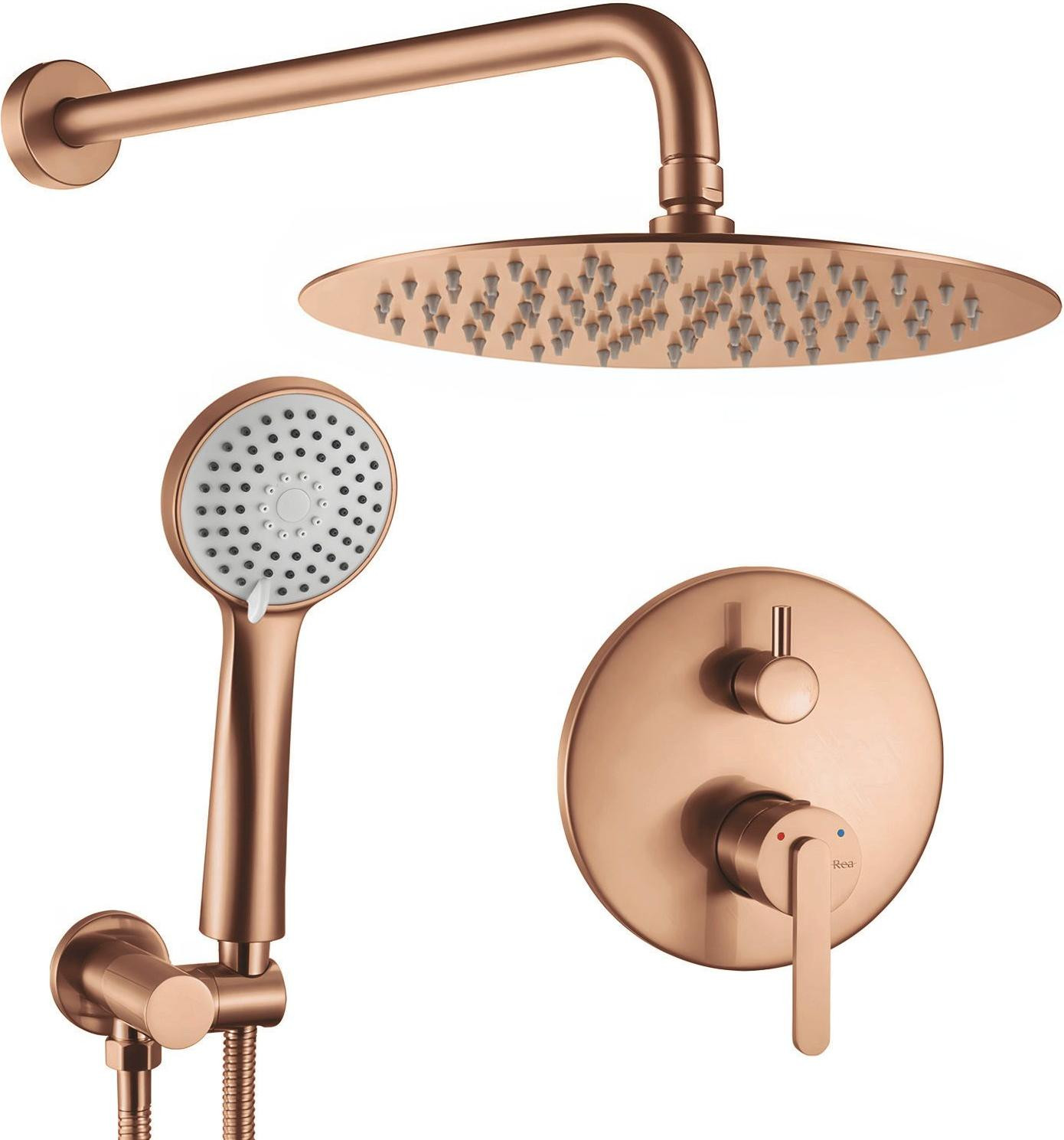 Rea Inbouw Regendoucheset Ontario Brush Copper met Box