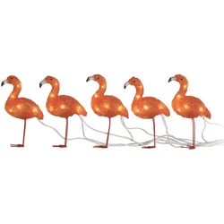 Konstsmide Weihnachtsbeleuchtung  LED Acryl Flamingos 5er-Set