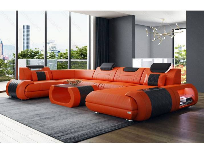 Leder Couch Rimini U-Form