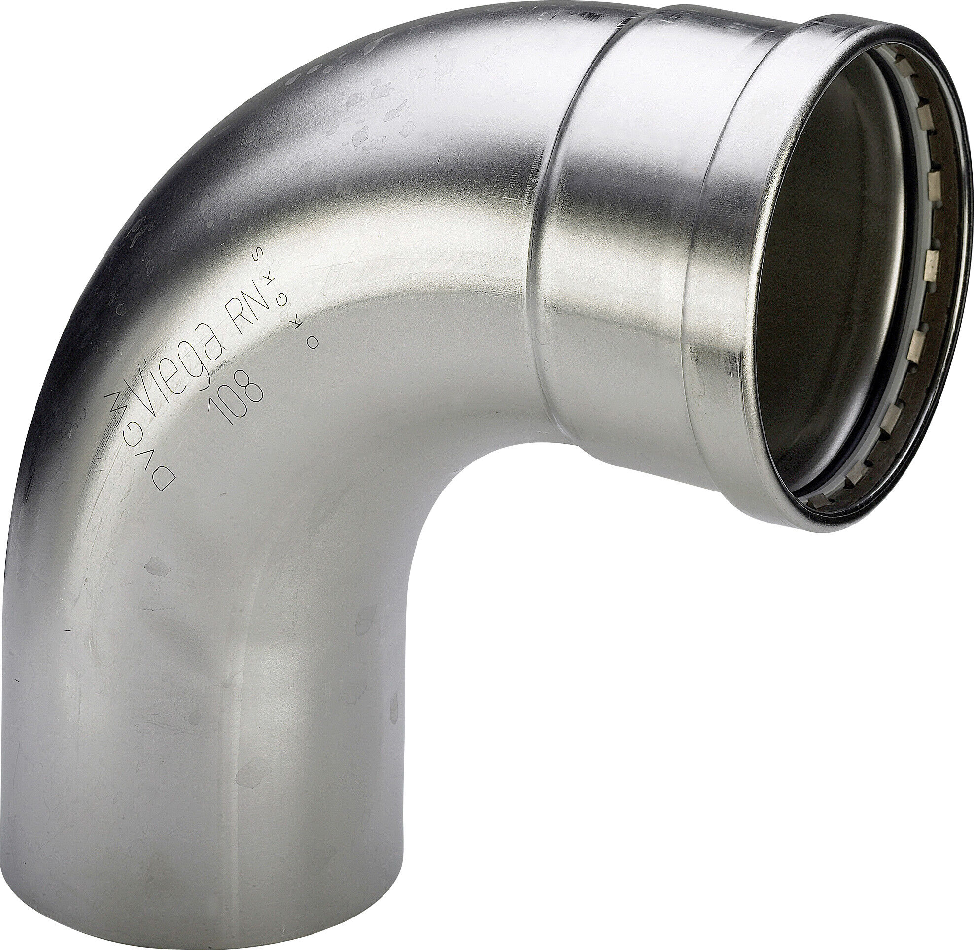 Viega Sanpress Inox XL 482640 108 mm, 90 °, acier inoxydable, SC-Contur