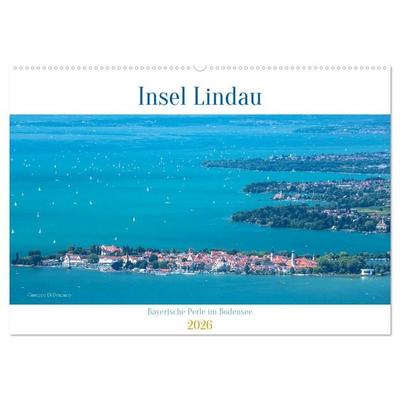 Insel Lindau - Bayerische Perle im Bodensee (Wandkalender 2026 DIN A2 quer), CALVENDO Monatskalender