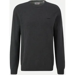 Strickpullover mit Logo-Stickerei Grau XL