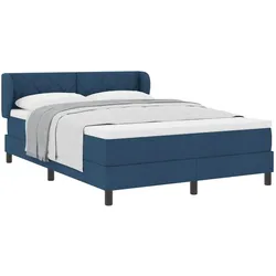 vidaXL, Boxspringbett, Boxspringbett Mit Matratze Stoff Blau (160 x 200 cm)