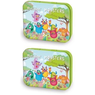 Ratioline Kinderpflaster Strips 3 Größen Blechbox 2x 2x20 St Pflaster