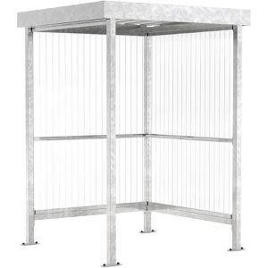 WSM Personenunterstand Jena, silber, aus Metall, 2 Wände aus Kunststoff, 172 x 158cm (B/T), für 2 Personen