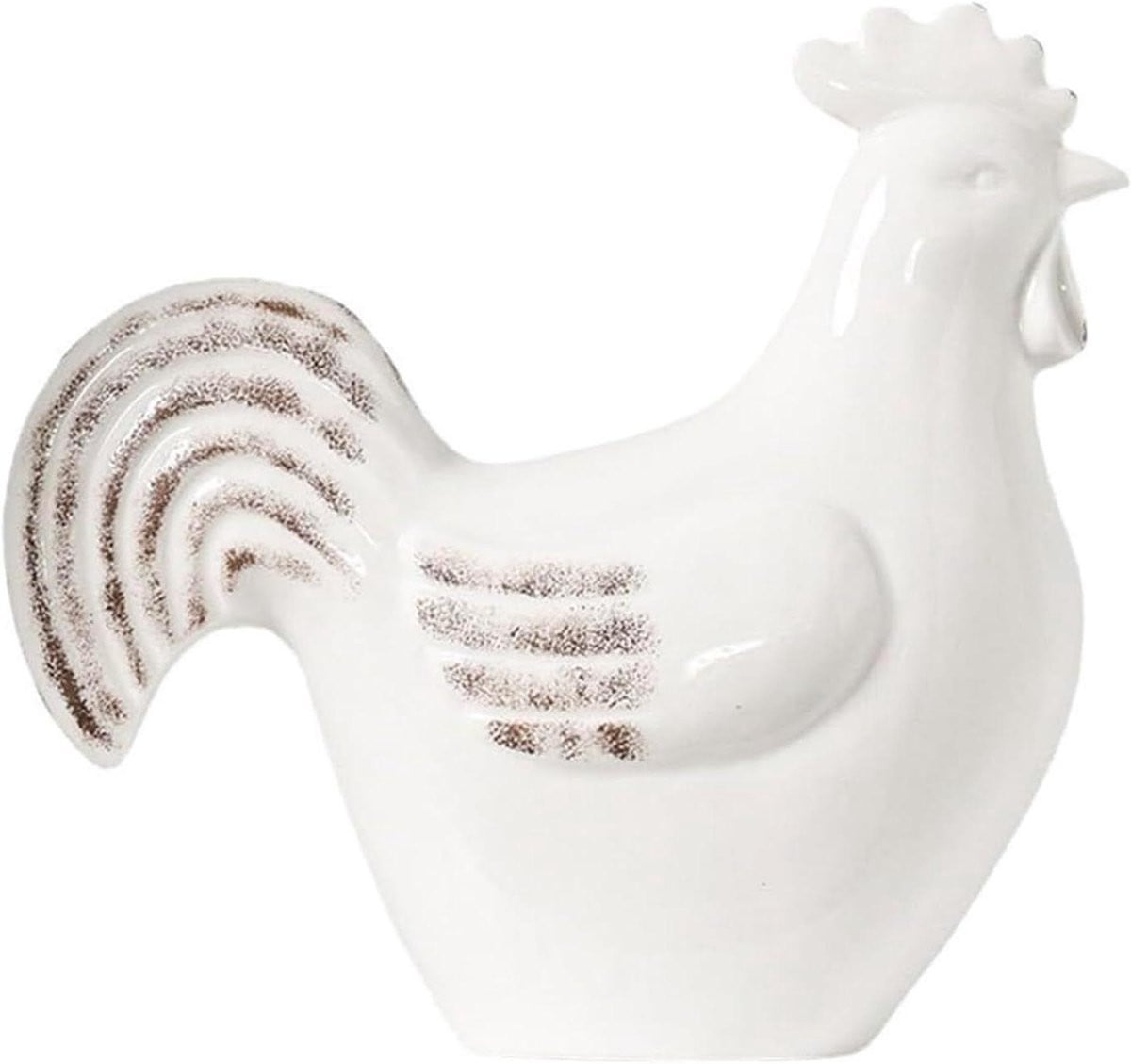 Haan Ornament Keramisch Beeldje Wit B/D/H: 28 x 19 x 14 cm