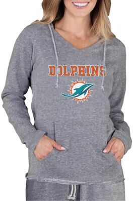 NFL Mainstream Women's Long-Sleeve Hooded Top (Size Small) Miami Dolphins, Cotton,Polyester,Rayon