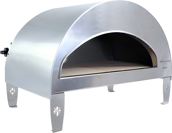 Pizza Party Emozione Silver - Forno a gas per pizza da esterno - Camera di cottura 40x70 cm - Piano cottura in refrattario