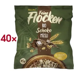 Hellma 40er-Pack Bio Schoko Müsli »Feine Flocken« 40x45g
