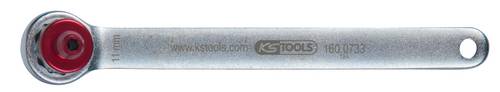 KS Tools 160.0733 Bremsen-Entlüftungsschlüssel, extra kurz, 11 mm, rot