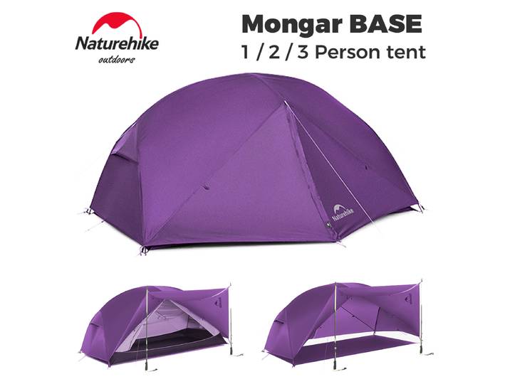 Tente Naturehike Mongar BASE/PRO/UL pour 1, 2 ou 3 personnes, tente de camping ultralégère, imperméable, pour randonnée et backpacking, auvent