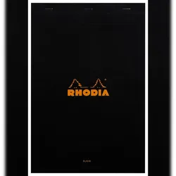 Rhodia 5x Gehefteter Notizblock Rhodia No.19 A4+ 80 Blatt blanko 80g - Schwarz 190009C