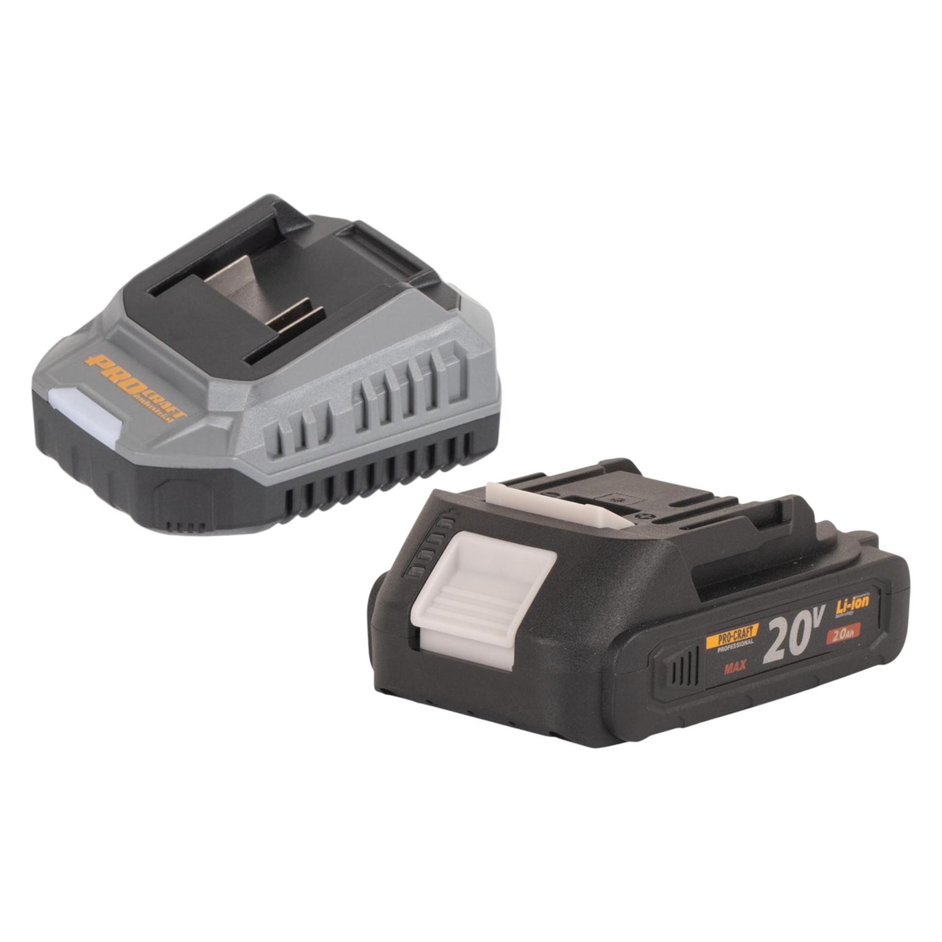 Procraft Starter Pack C20/2 Ladegerät 20 V 2 A + 1x 20/2A Akku 2,0 Ah (20 V) (C20/2)