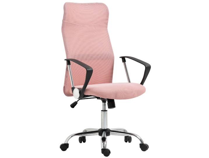 HOMCOM Ergonomische bureaustoel In hoogte verstelbare draaistoel met kantelfunctie, mesh-bekleding, 63 x 65 x 109-119 cm Roze